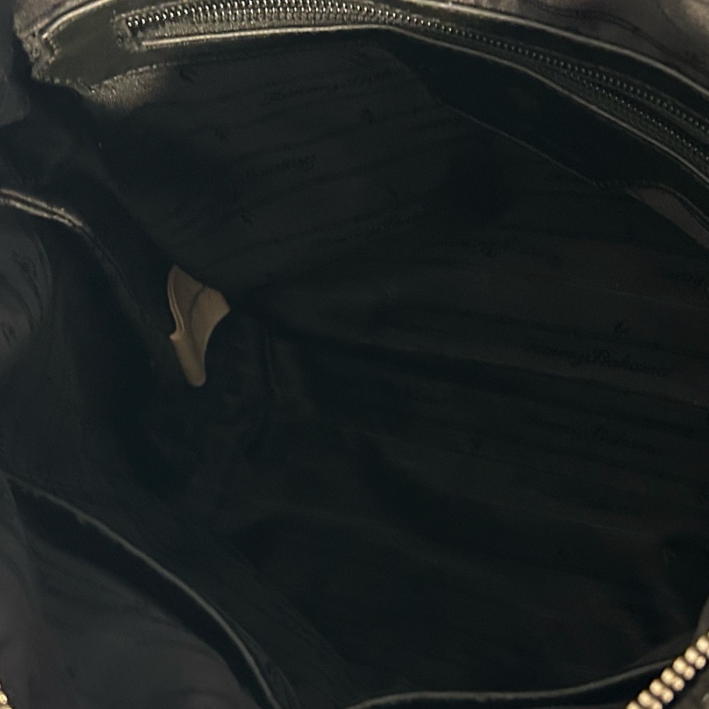 Tommy Bahama Black Leather Hobo Shoulder Bag Soft Slouchy Everyday purse - Picture 9 of 11